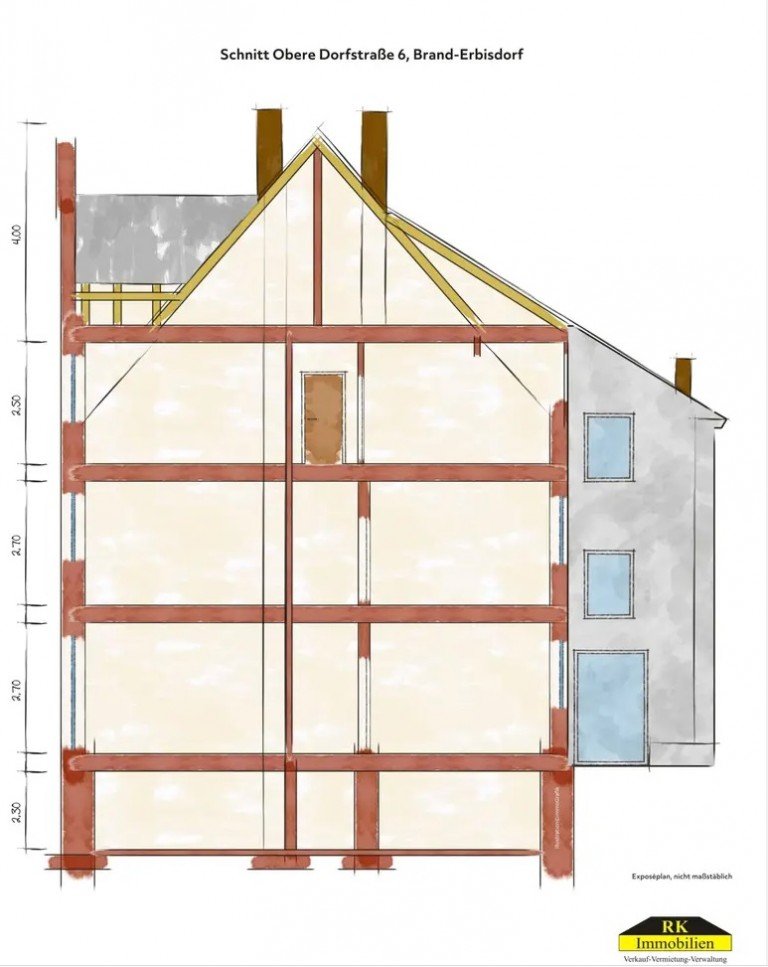 Schnitt Brand-Erbisdorf Mehrfamilienhaus Solides Mehrfamilienhaus (5WE), ideal zur sicheren Kapitalanlage + Top-Rendite + gute Lage