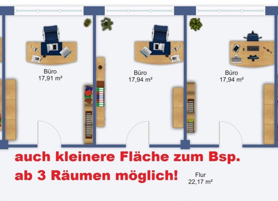 Bsp. 3 B�ror�ume ca. 60 m� B�rofl�che Freiberg