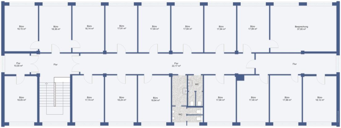 Grunriss ohne Bsp. M�blierung B�rofl�che Freiberg