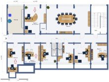 Grundriss KG mit Bsp. M�blierung Gewerber�ume  B�ro (ehemalige Praxis) in guter  zentraler Lage von Freiberg, vielseitig nutzbar!